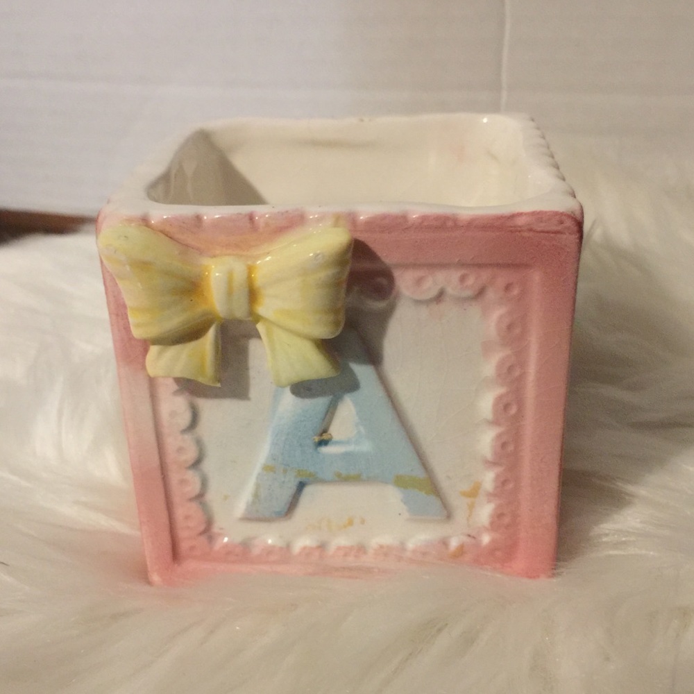 Vintage Relpo baby block planter​